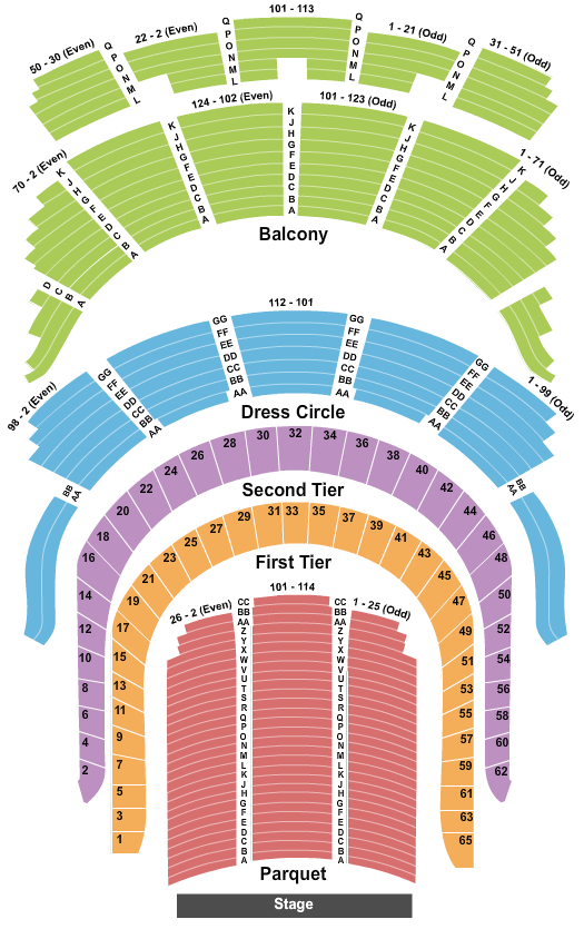 Reserved seating chart for Carnegie Hall